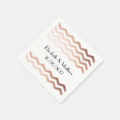Roos Gold Chevron Cocktail servetten (Hoek)