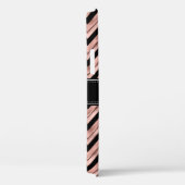 Roos Gold Chevron Pattern Black White Monogram Case-Mate iPhone Case (Achterkant / Rechts)