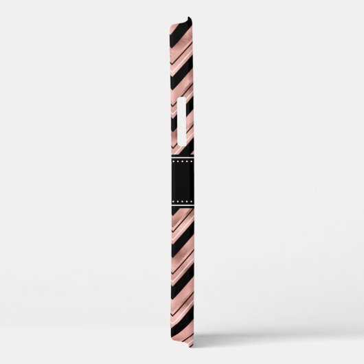 Roos Gold Chevron Pattern Black White Monogram Case-Mate iPhone Case (Achterkant / Rechts)