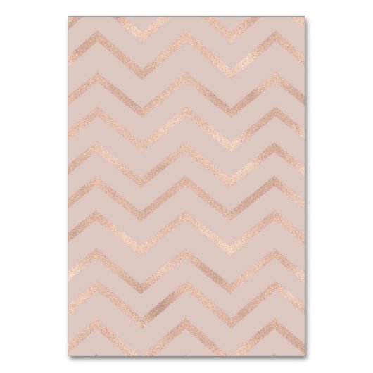 Roos Gold Chevron Wedding Place Cards Kaart (Achterkant)