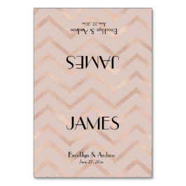 Roos Gold Chevron Wedding Place Cards Kaart