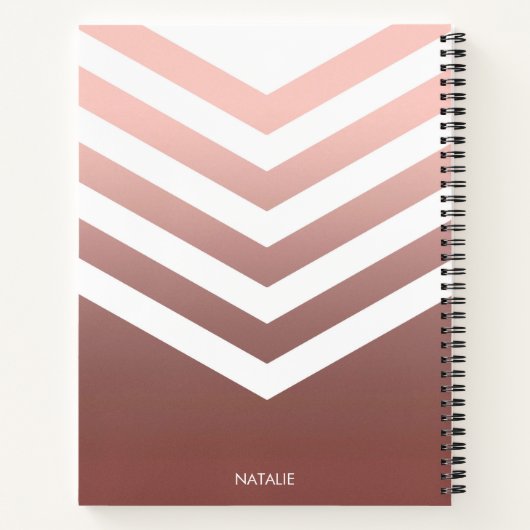 Roos Gold Chevrons Notitieboek (Achterkant)