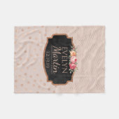 Roos Gold Chevrons Polka Dots | Monogrammed Floral Fleece Deken (Voorkant (Horizontaal))