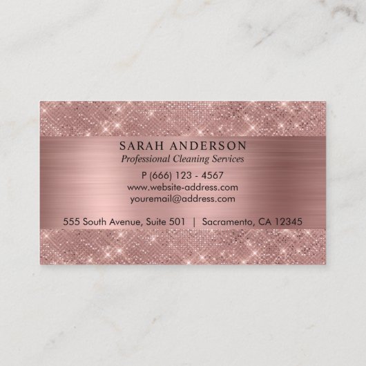 Roos Gold Chic Cleaning Services Visitekaartje (Achterkant)