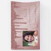 Roos Gold Chic Drips Quinceanera Spandoek (Verticaal)