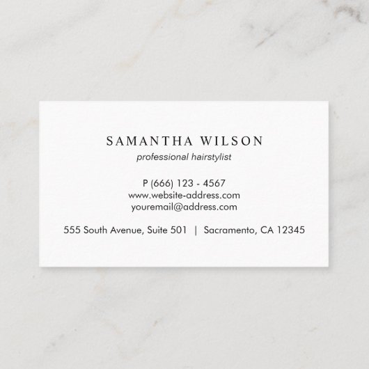 Roos Gold Chic Haarstylist Visitekaartje (Achterkant)