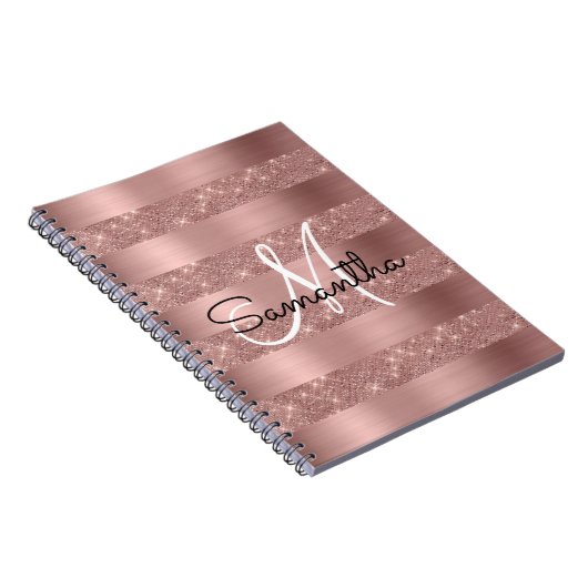 Roos Gold Chic-monogram Notitieboek (Rechterzijde)