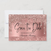Roos Gold Chic Quinceañera slaat de datum op Save The Date (Voorkant)
