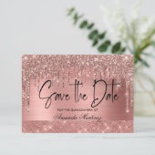 Roos Gold Chic Quinceañera slaat de datum op Save The Date (Staand voorkant)