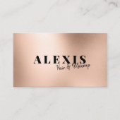 Roos Gold Chic Simple Hair en Makeup Business Visitekaartje (Voorkant)