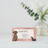 Roos Gold Chocolade Waterverf Dog Groomer Visitekaartje (Staand voorkant)