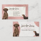 Roos Gold Chocolade Waterverf Dog Groomer Visitekaartje (Voorkant / Achterkant)