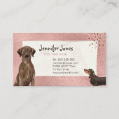 Roos Gold Chocolade Waterverf Dog Groomer Visitekaartje (Voorkant)