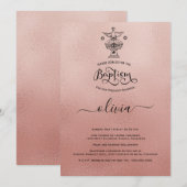 Roos Gold Christening Baptism Uitnodiging (Voorkant / Achterkant)