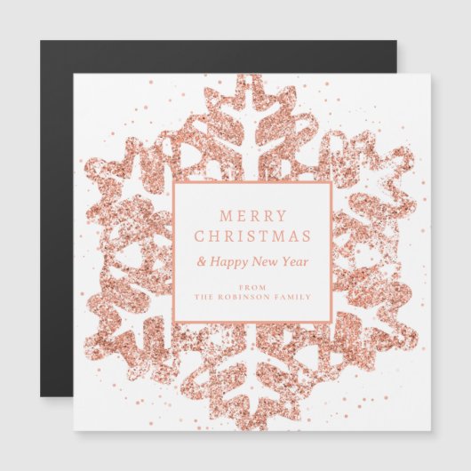 Roos Gold Christmas Glitter Snowflake Corporate (Voorkant / Achterkant)