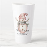 Roos Gold Christmas Snowman Latte Mok<br><div class="desc">Roos Gold Christmas Snowman</div>