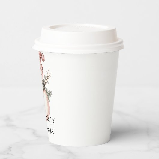 Roos Gold Christmas Snowman Papieren Bekers (Links)