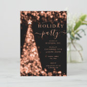 Roos Gold Christmas Tree Company Vakantie Feest Kaart (Staand voorkant)