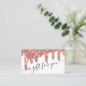 Roos Gold Chunky Glitter Drips Cadeaubon Visitekaartje (Staand voorkant)
