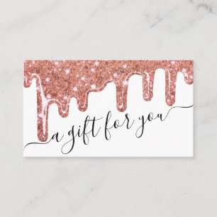 Roos Gold Chunky Glitter Drips Cadeaubon Visitekaartje