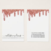 Roos Gold Chunky Glitter-schijven die beeldscherm  Visitekaartje (Voorkant /achterkant)