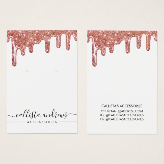 Roos Gold Chunky Glitter-schijven die beeldscherm  Visitekaartje (Voorkant /achterkant)