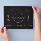 Roos Gold Circle Salon Logo We zijn nu open Flyer (Hand)