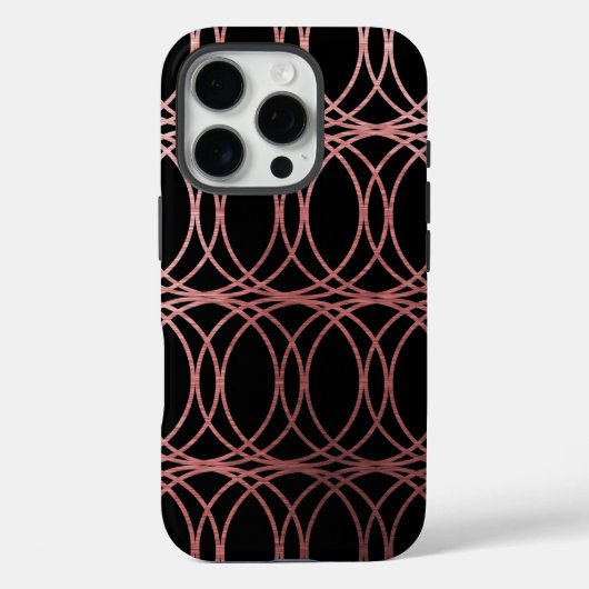 Roos Gold Circle Trellis5 op zwart Case-Mate iPhone Case (Achterkant)