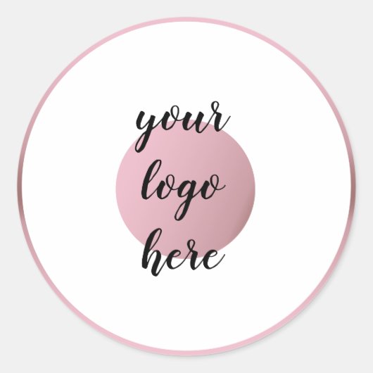 Roos Gold Cirkel Ringrand Glitter Aangepast Logo Ronde Sticker (Voorkant)