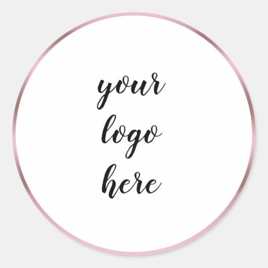 Roos Gold Cirkel Ringrand Glitter Aangepast Logo Ronde Sticker (Voorkant)