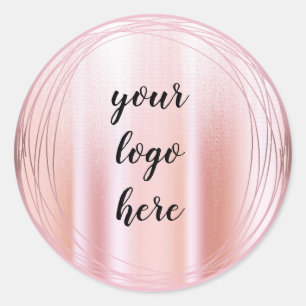 Roos Gold Cirkel Ringrand Glitter Custom Ronde Sticker