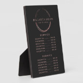 Roos Gold Cirkel Salon Logo Price Menu Plaque Fotoplaat (Zijkant)