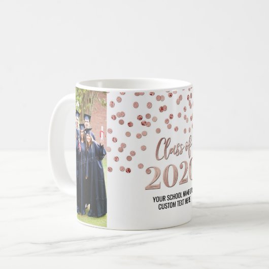 Roos Gold Class of 2020 Photo Afstuderen Mok (Voorkant links)