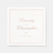 Roos Gold Classic Elegance minimalist Weddenschap Servet (Voorkant)