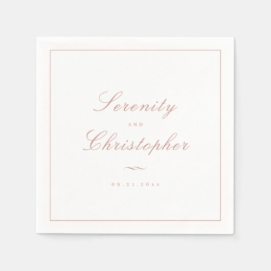 Roos Gold Classic Elegance minimalist Weddenschap Servet (Voorkant)