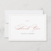 Roos Gold Classic Elegance Script Simple Bedankkaart (Voorkant)