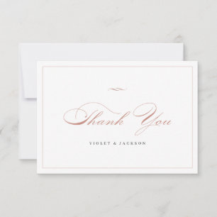Roos Gold Classic Elegance Script Simple Bedankkaart