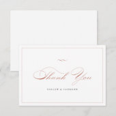 Roos Gold Classic Elegance Script Simple Bedankkaart (Voorkant / Achterkant)