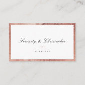 Roos Gold Classic Elegance Script Simple Wedding Plaatskaartje (Achterkant)