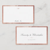Roos Gold Classic Elegance Script Simple Wedding Plaatskaartje (Voorkant / Achterkant)