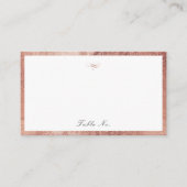 Roos Gold Classic Elegance Script Simple Wedding Plaatskaartje (Voorkant)