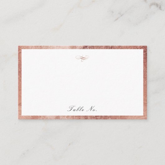 Roos Gold Classic Elegance Script Simple Wedding Plaatskaartje (Voorkant)