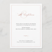 Roos Gold Classic Elegant Script Weduwen Reception Informatiekaartje (Voorkant)