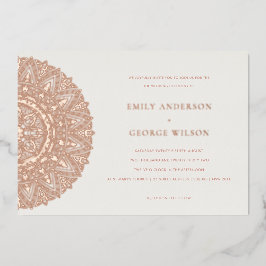 Roos Gold Classic Mandala Wedding Invite Folie Uitnodiging