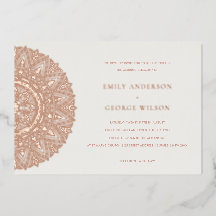 Roos Gold Classic  Mandala Wedding Invite