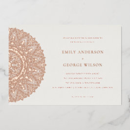 Roos Gold Classic Mandala Wedding Invite Folie Uitnodiging