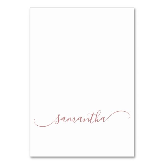 Roos Gold Classy Curved Swash Naam Plaats Kaarten (Voorkant)