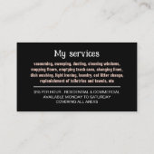 Roos Gold Cleaner Silhouette, portier, maid Visitekaartje (Achterkant)