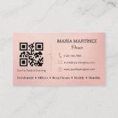 Roos Gold Cleaning Service House QR Code Sparkle Visitekaartje (Achterkant)