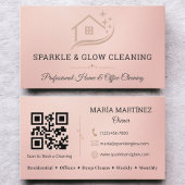 Roos Gold Cleaning Service House QR Code Sparkle Visitekaartje